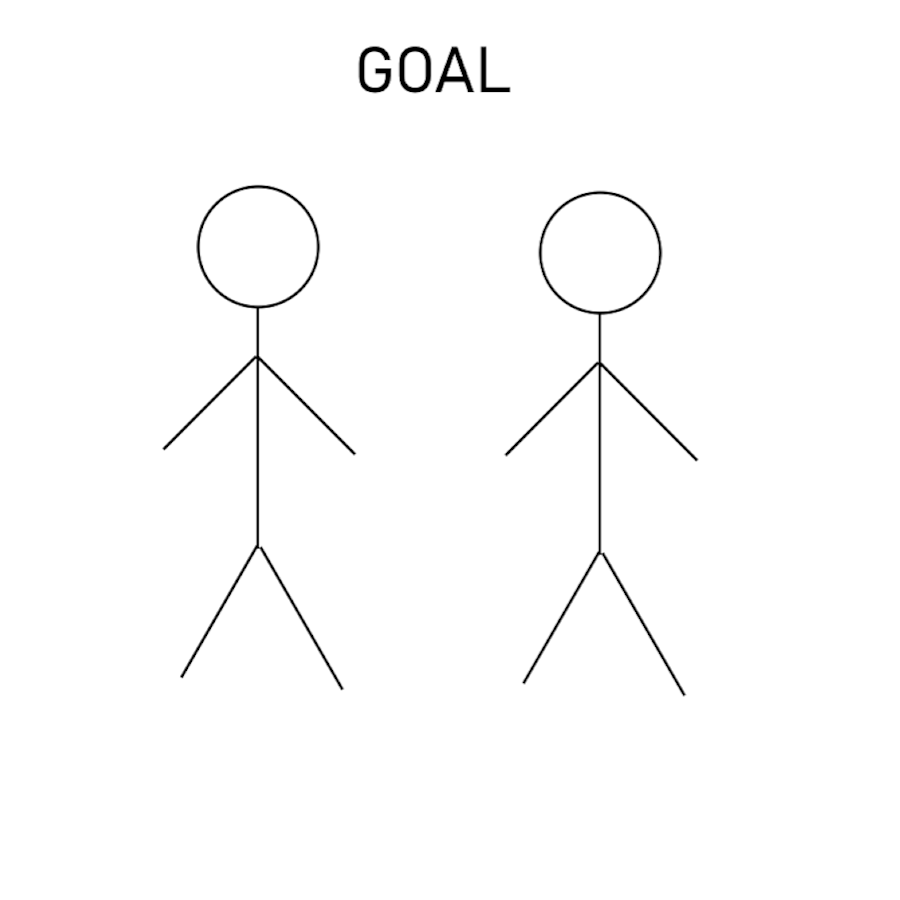 Stick figures drawing goal